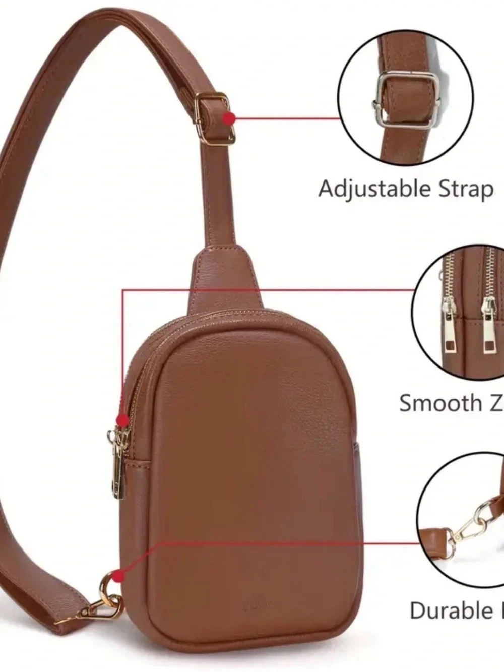 Brown Crossbody Sling Bag for Women